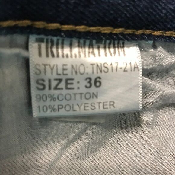 Trillnation distressed blue jean shorts size 36 - Picture 3 of 6